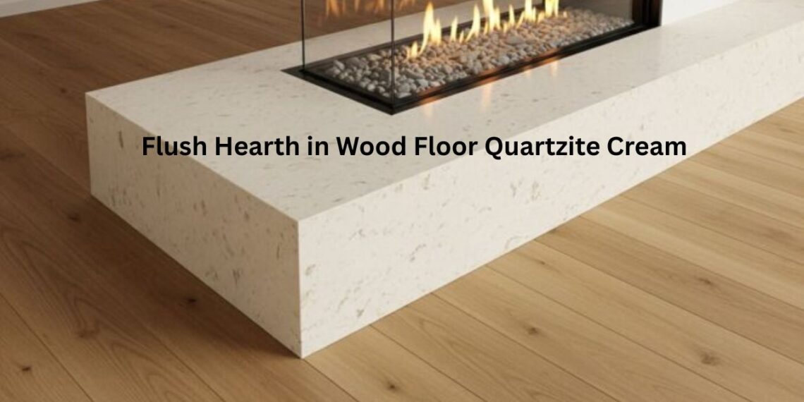 Flush Hearth in Wood Floor Quartzite Cream