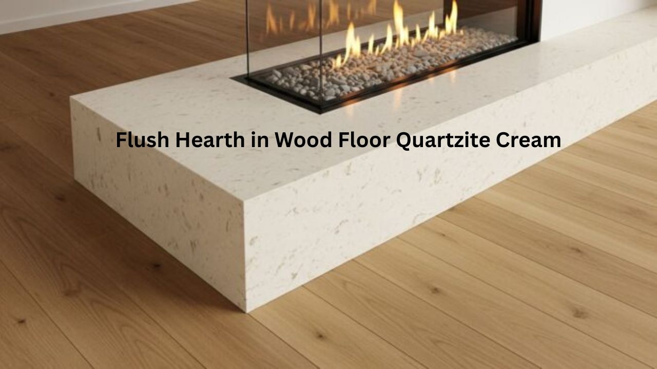Flush Hearth in Wood Floor Quartzite Cream