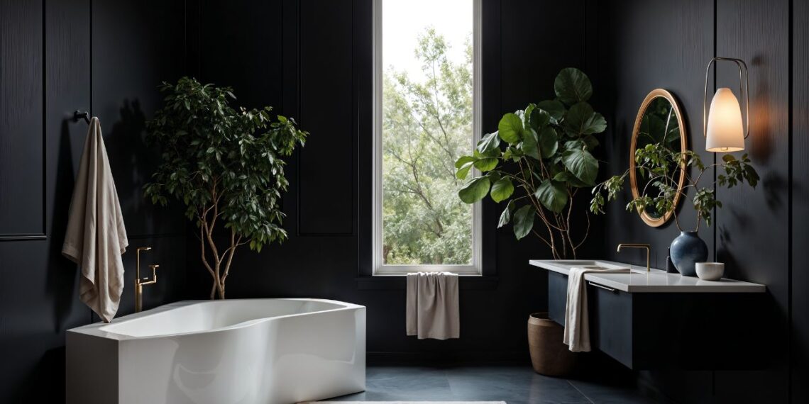 black and white bathroom