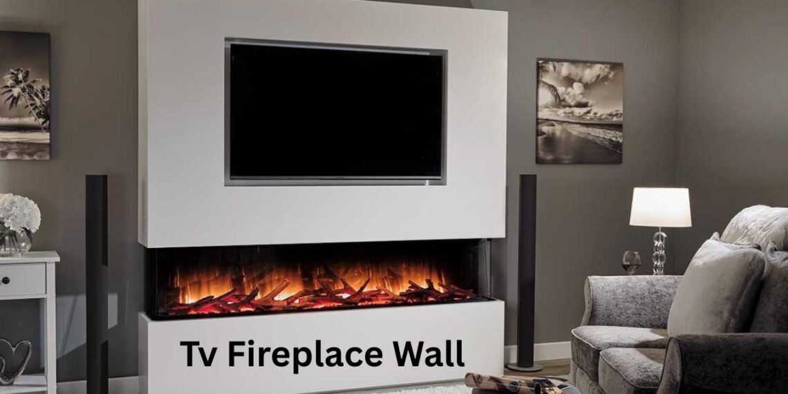 tv fireplace wall