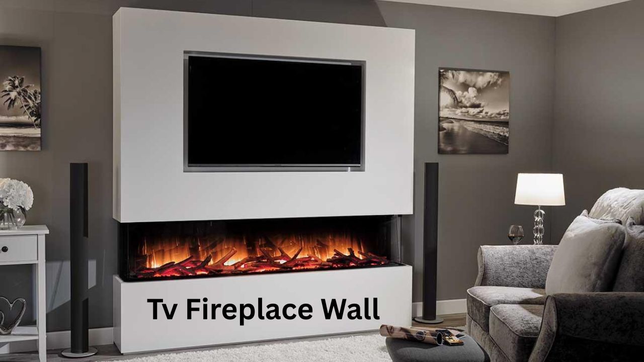 tv fireplace wall