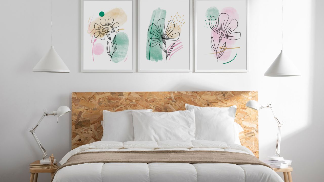 Discover the best tips for hanging art above bed with our easy guide. Learn how high to hang art above bed, what size works for a queen or king bed