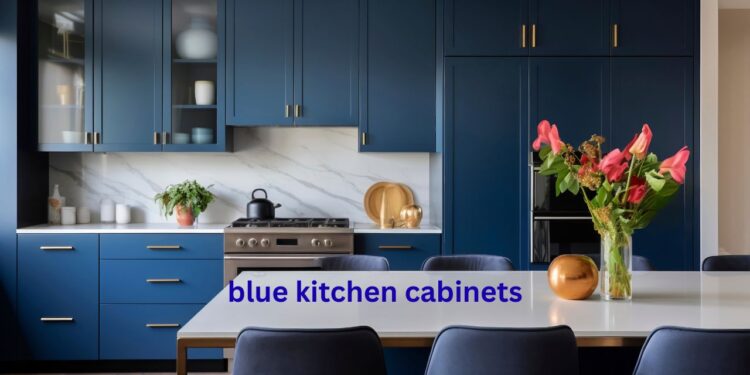 blue kitchen cabinets