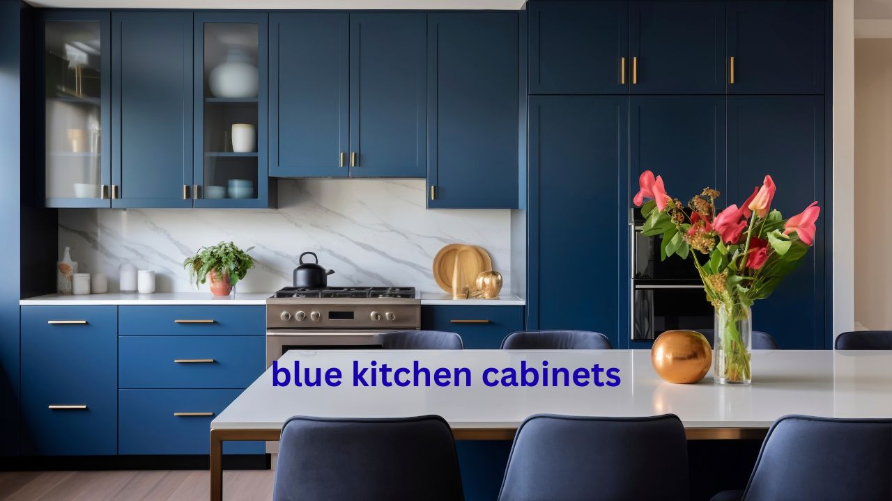 blue kitchen cabinets